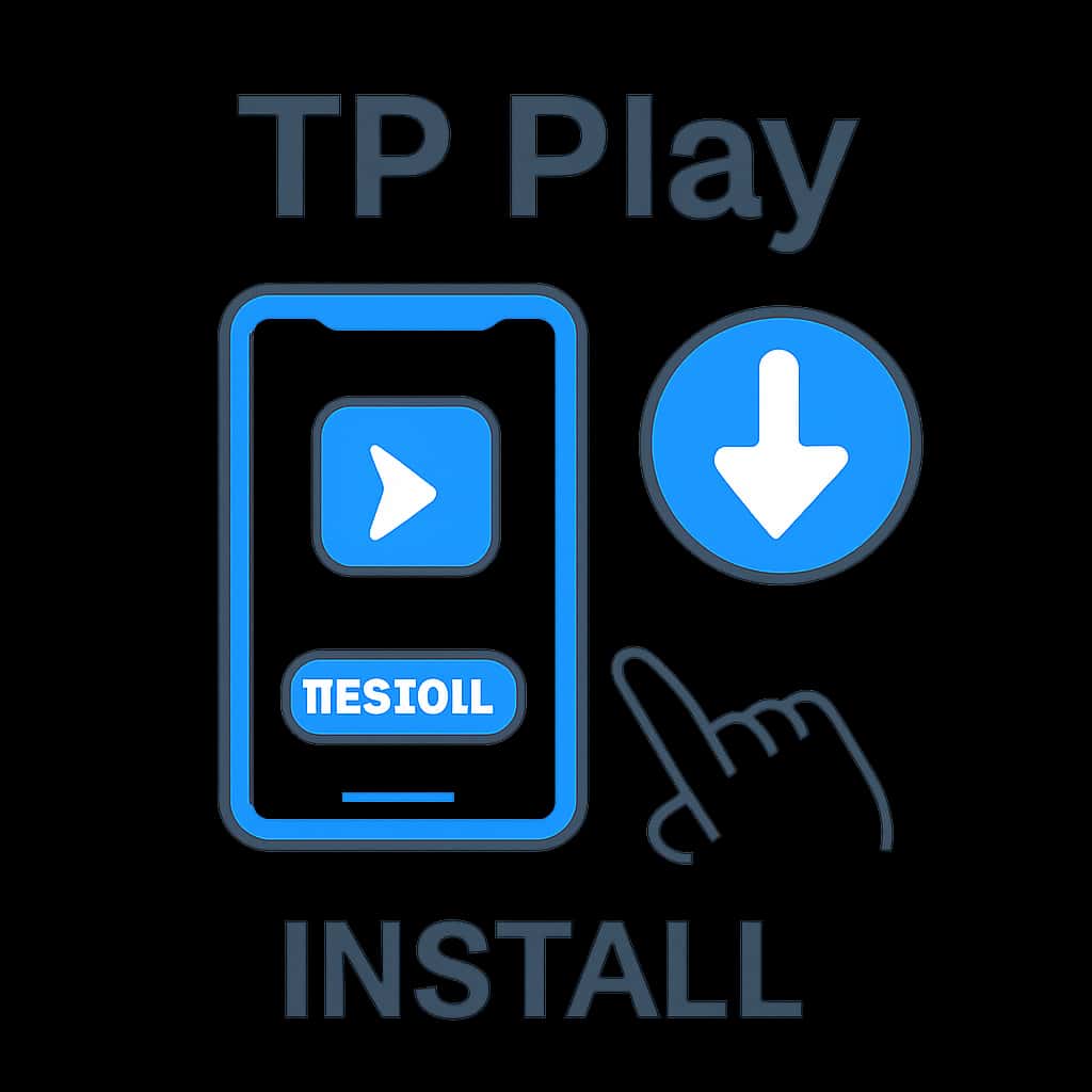 An educational diagram illustrating the installation steps for Tp Play.