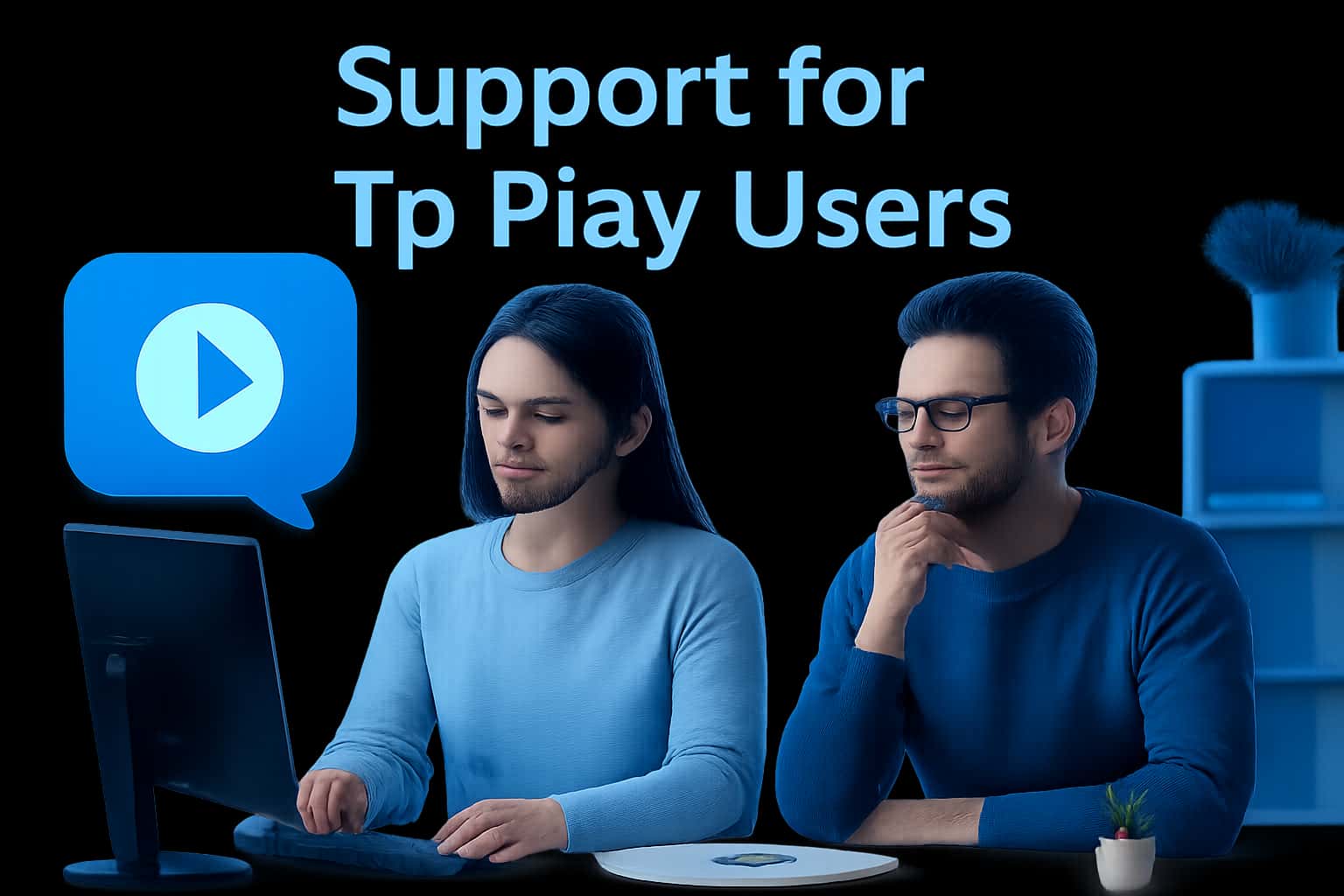 Informational scene supporting Tp Play users with clear branding.