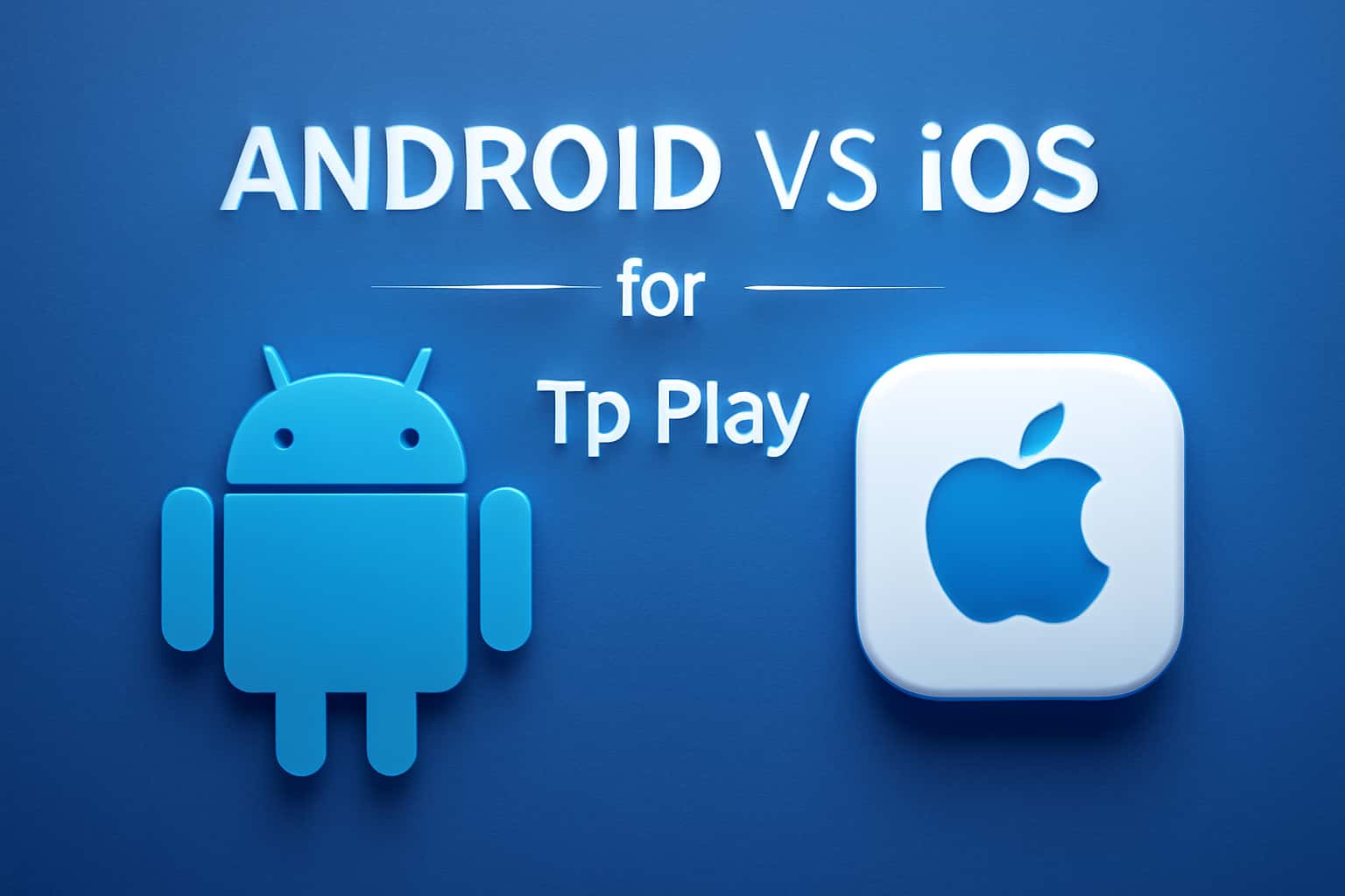 Informational graphic comparing Android and iOS for Tp Play.