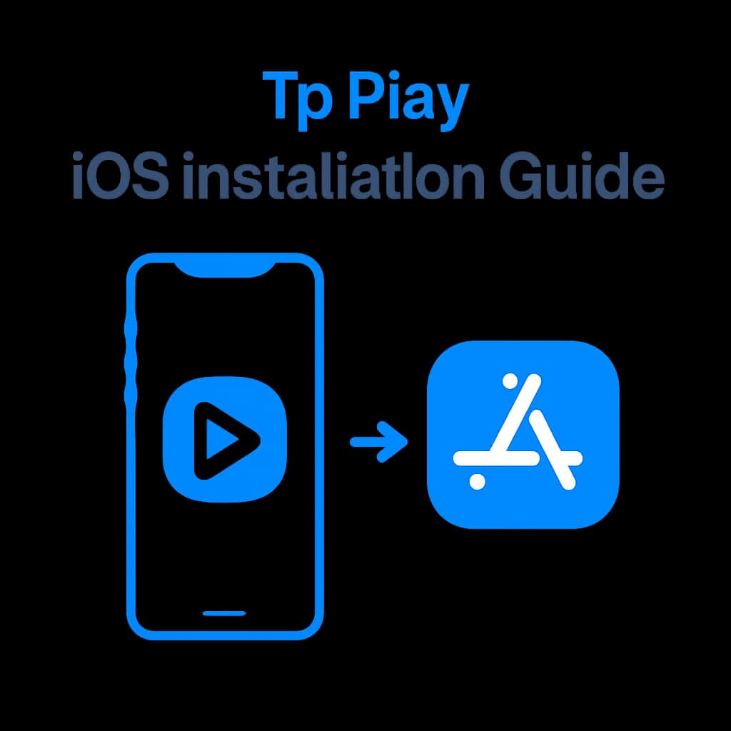 Illustration explaining the installation process for Tp Play on iOS.