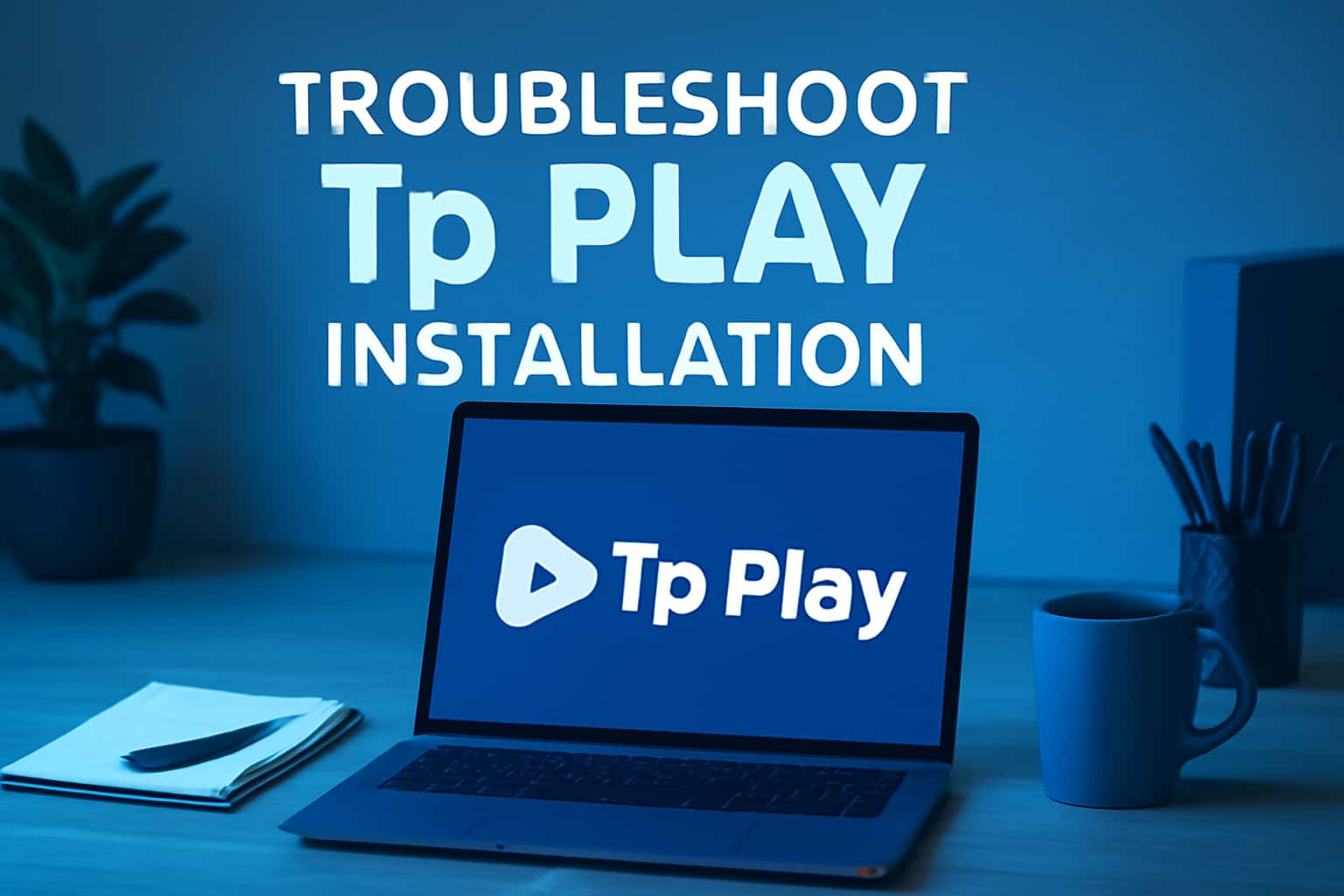 A visual representation of troubleshooting the installation process for the Tp Play app.