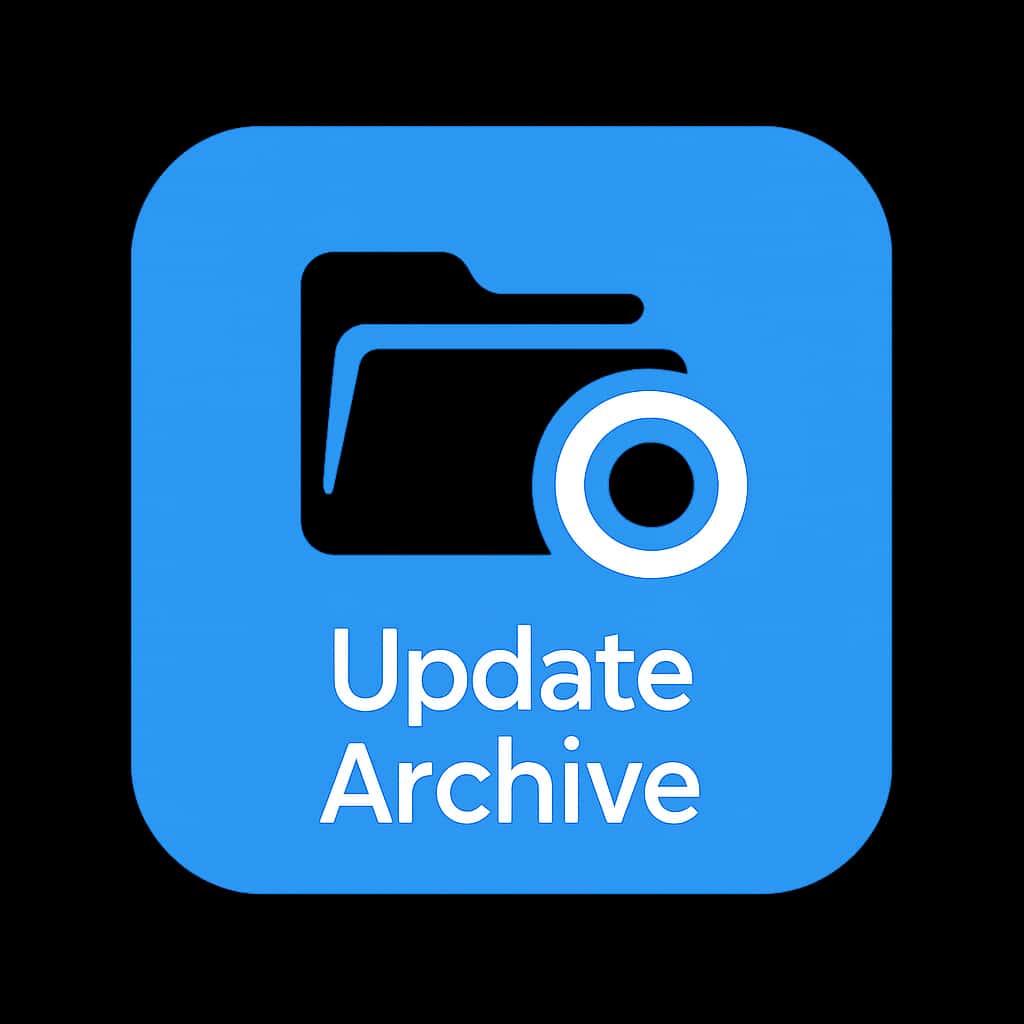 Icon representation of Tp Play Update Archive in a professional style.